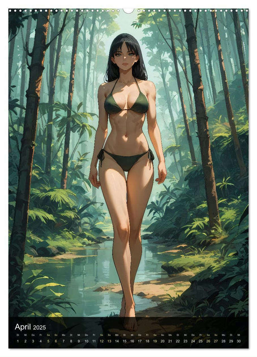 Manga Beauties - 12 Schönheiten im Manga-Stil (CALVENDO Wandkalender 2025)