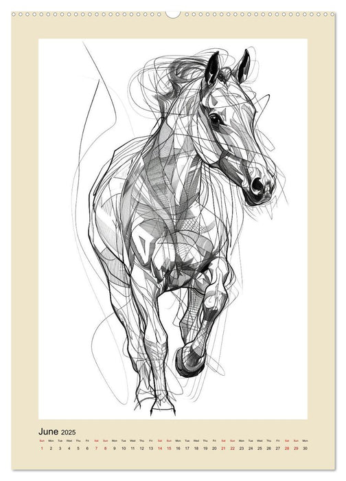 Sketchy Power Horses (CALVENDO Monthly Calendar 2025)