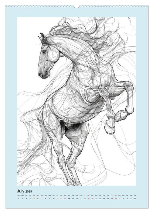 Sketchy Power Horses (CALVENDO Premium-Calendar 2025)