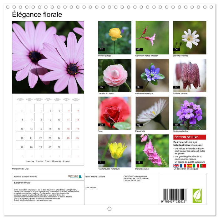 Élégance florale (CALVENDO Calendrier mensuel 2025)