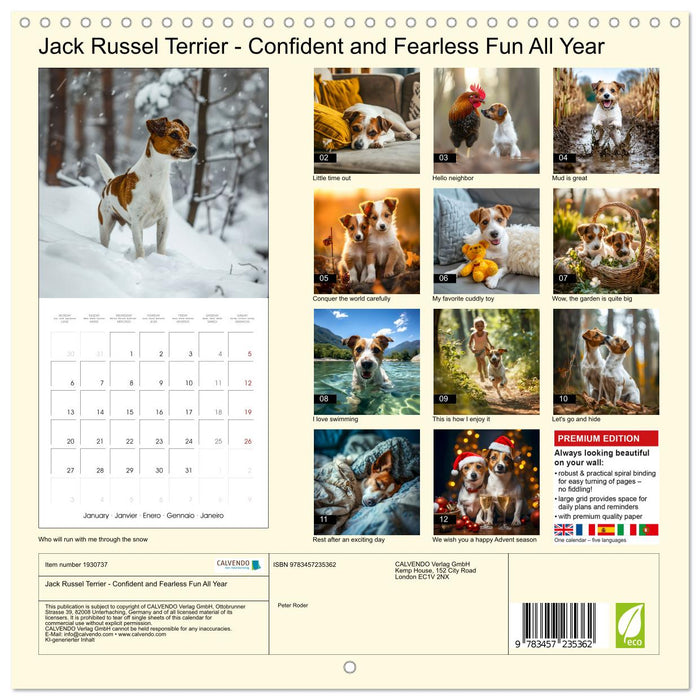 Jack Russel Terrier - Confident and Fearless Fun All Year (CALVENDO Monthly Calendar 2025)