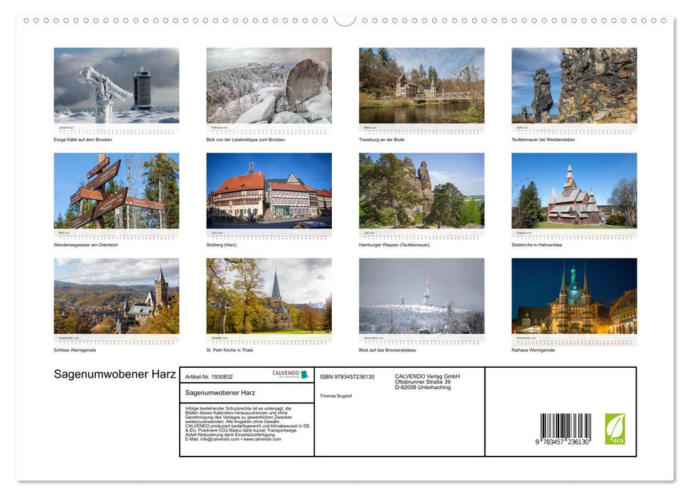 Sagenumwobener Harz (CALVENDO Premium Wandkalender 2025)