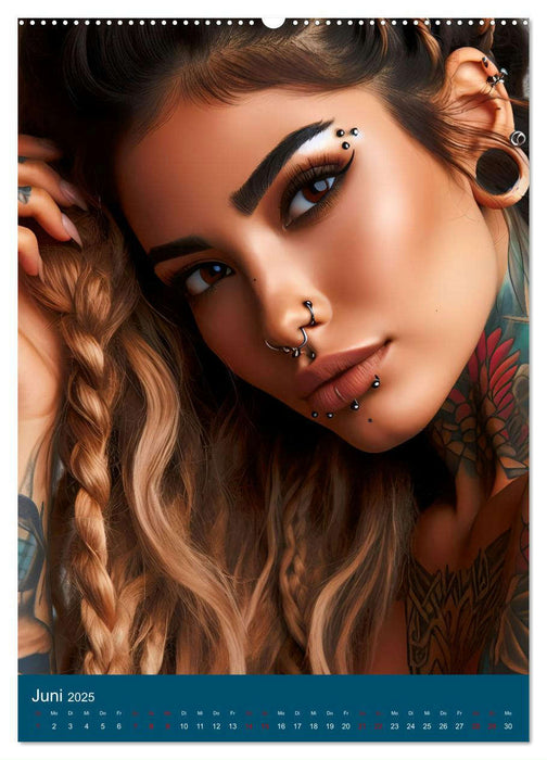 Tattoo und Piercing Women (CALVENDO Wandkalender 2025)