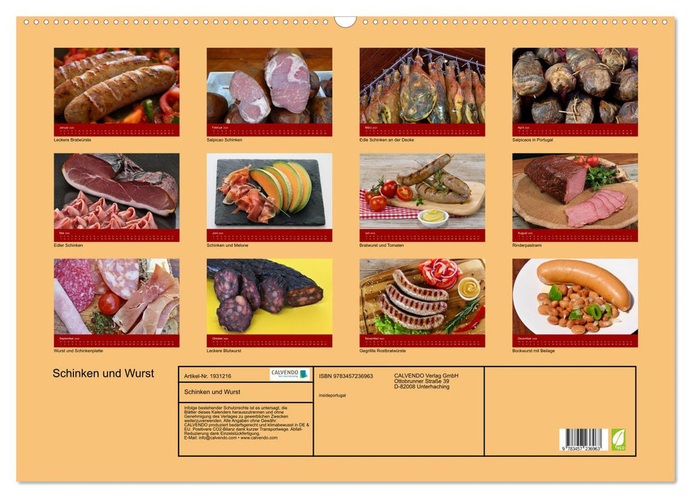 Schinken und Wurst (CALVENDO Wandkalender 2025)