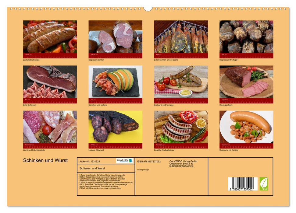 Schinken und Wurst (CALVENDO Premium Wandkalender 2025)