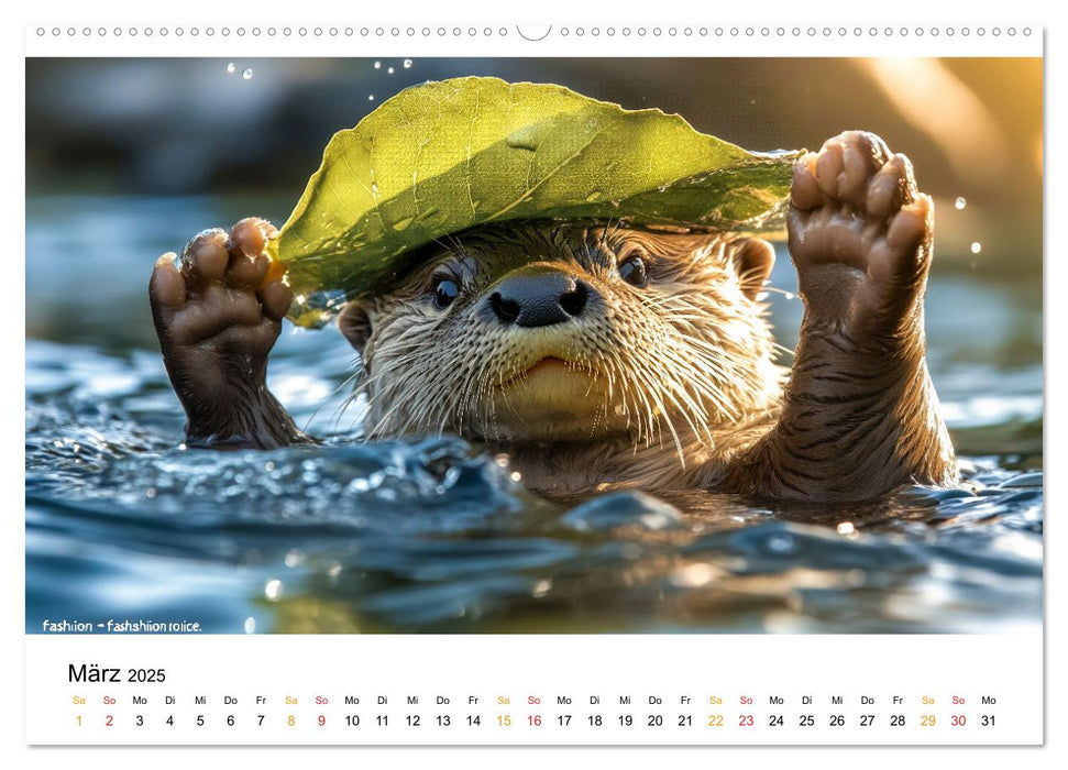 Wilde Heimat - Fischotter (CALVENDO Wandkalender 2025)