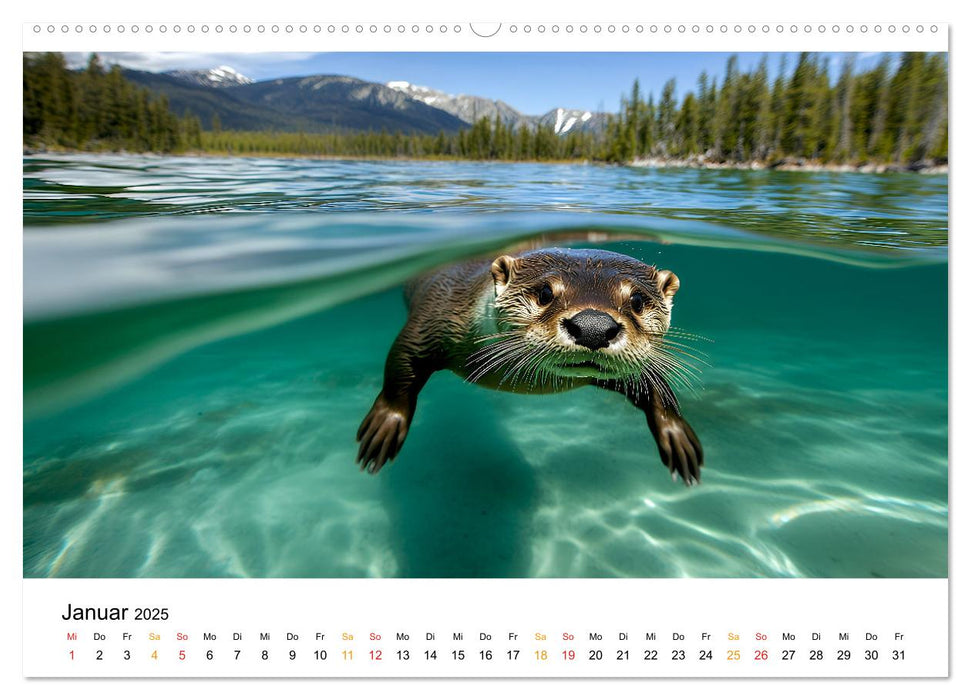 Wilde Heimat - Fischotter (CALVENDO Premium Wandkalender 2025)