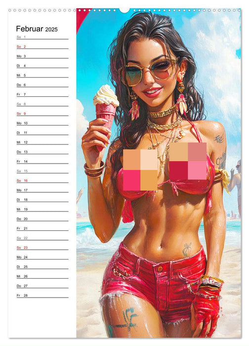 Girls im Sommer. Erotik-Paintings (CALVENDO Wandkalender 2025)