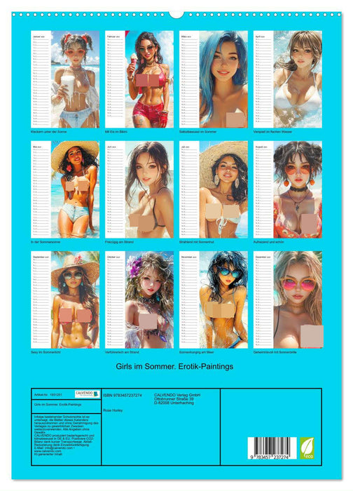 Girls im Sommer. Erotik-Paintings (CALVENDO Premium Wandkalender 2025)