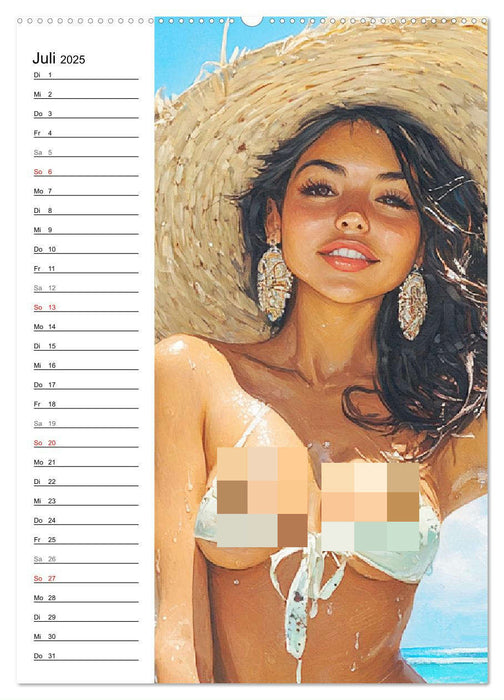 Girls im Sommer. Erotik-Paintings (CALVENDO Premium Wandkalender 2025)