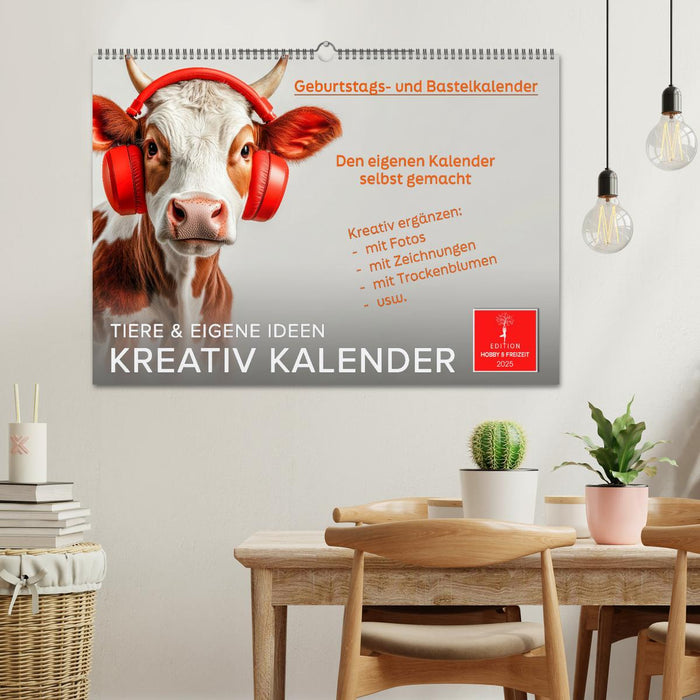 Kreativ Kalender - Tiere & eigene Ideen (CALVENDO Wandkalender 2025)