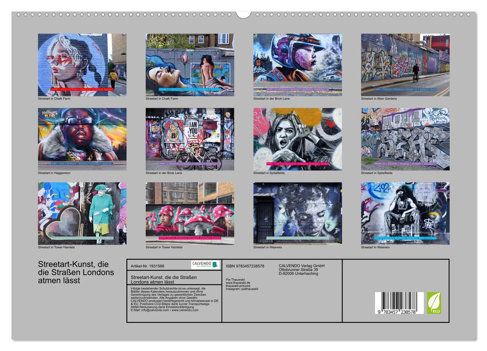 Streetart-Kunst, die die Straßen Londons atmen lässt (CALVENDO Premium Wandkalender 2025)