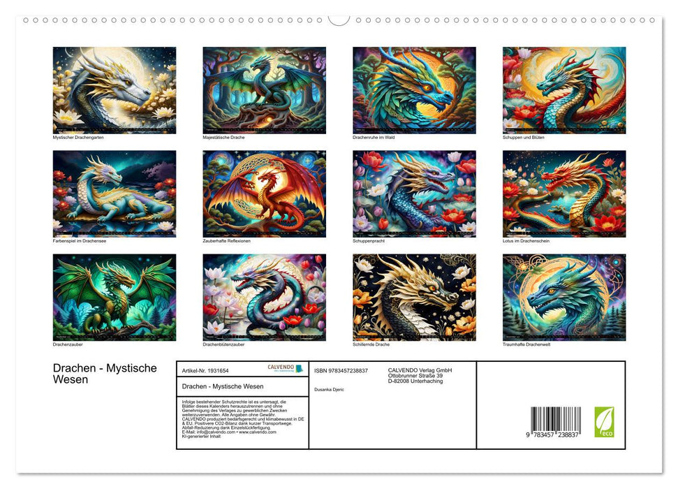 Drachen - Mystische Wesen (CALVENDO Premium Wandkalender 2025)