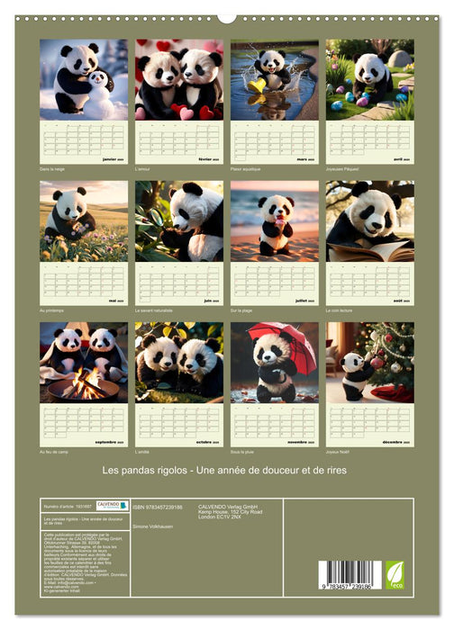 Les pandas rigolos - Une année de douceur et de rires (CALVENDO Calendrier supérieur 2025)