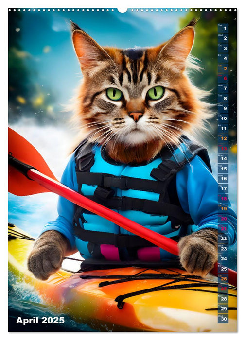 Outdoor sports for cats (CALVENDO Monthly Calendar 2025)