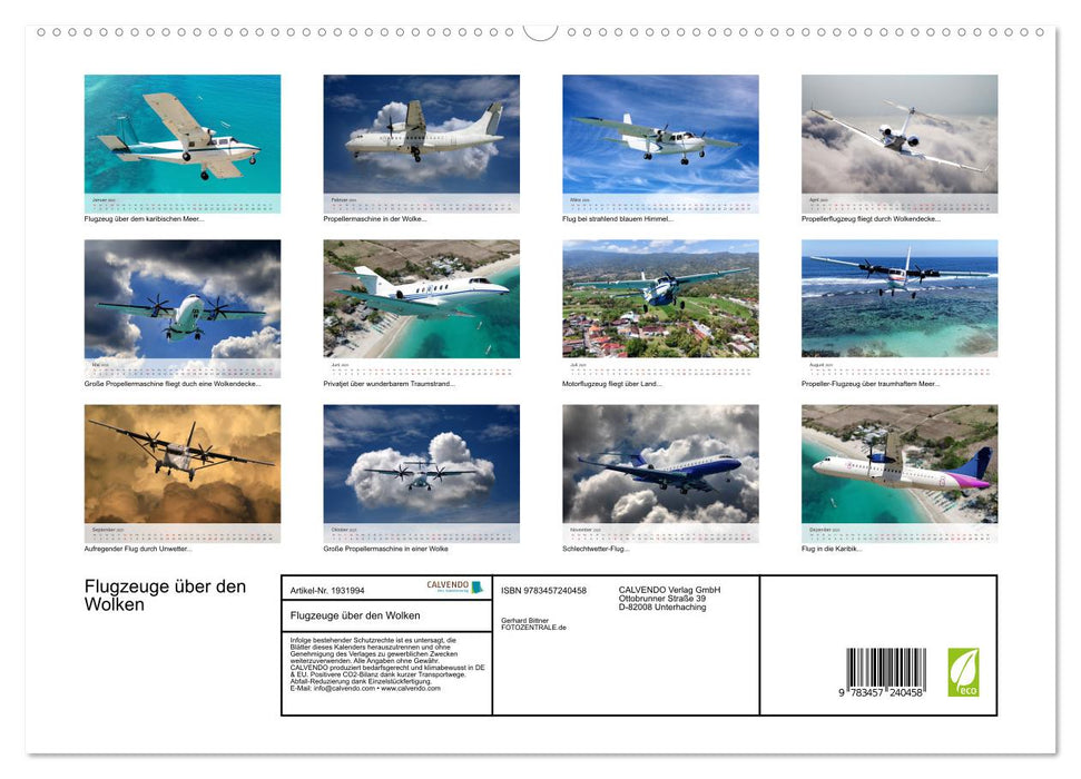 Flugzeuge über den Wolken (CALVENDO Premium Wandkalender 2025)