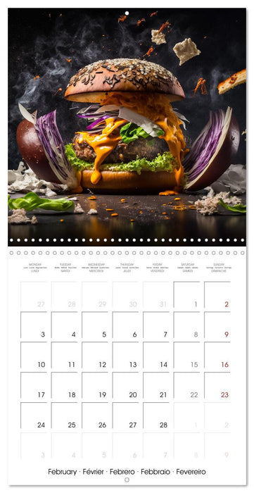 Burger Explosion - Tasty Burgers (CALVENDO Monthly Calendar 2025)