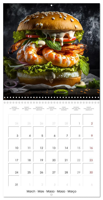 Burger Explosion - Tasty Burgers (CALVENDO Monthly Calendar 2025)