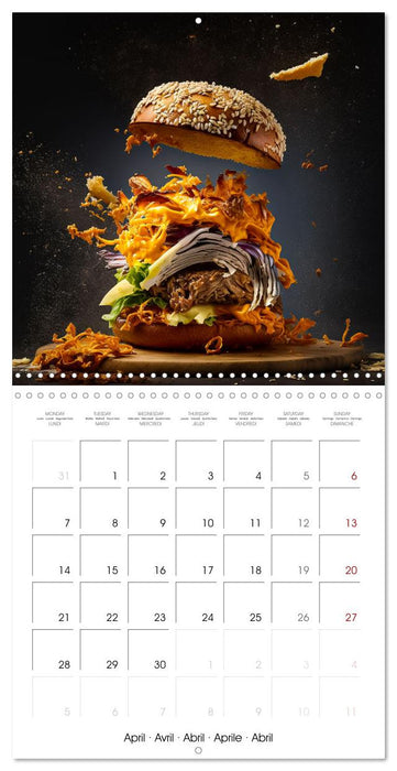 Burger Explosion - Tasty Burgers (CALVENDO Monthly Calendar 2025)