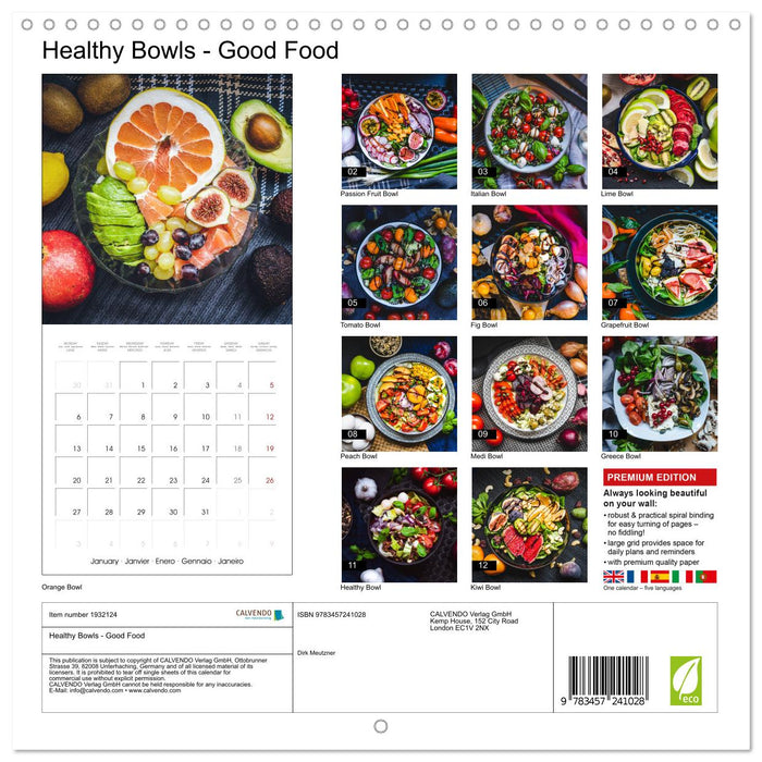 Healthy Bowls - Good Food (CALVENDO Monthly Calendar 2025)