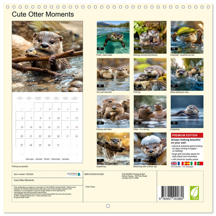 Cute Otter Moments (CALVENDO Monthly Calendar 2025)