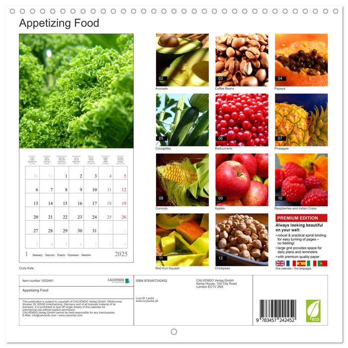 Appetizing Food (CALVENDO Monthly Calendar 2025)