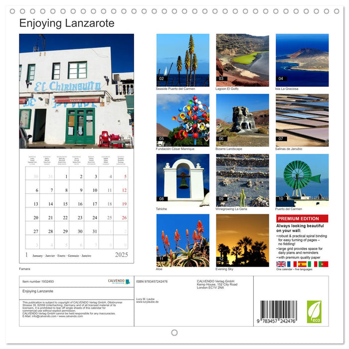 Enjoying Lanzarote (CALVENDO Monthly Calendar 2025)