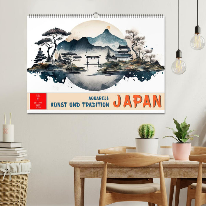 Japan - Aquarell Kunst und Tradition (CALVENDO Wandkalender 2025)