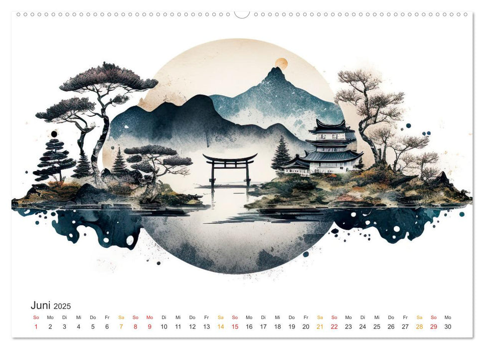 Japan - Aquarell Kunst und Tradition (CALVENDO Wandkalender 2025)