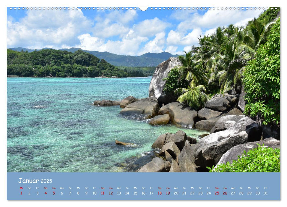 Mahè und die Inseln der Seychellen (CALVENDO Wandkalender 2025)