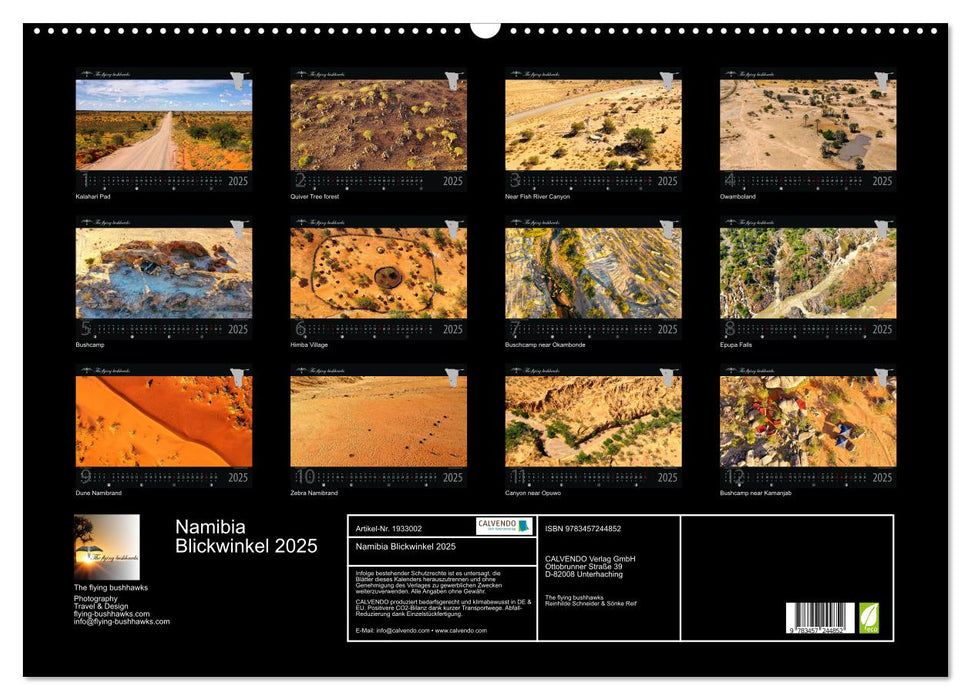 Namibia Blickwinkel 2025 (CALVENDO Wandkalender 2025)