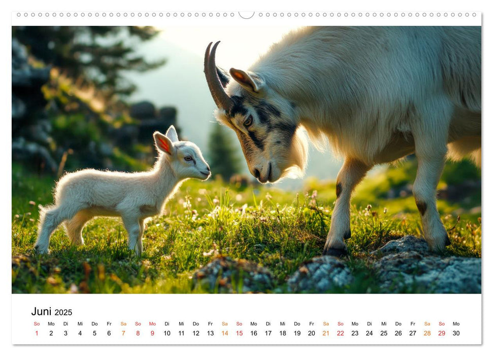 Ziegen - Bocksprung durch das Jahr (CALVENDO Wandkalender 2025)