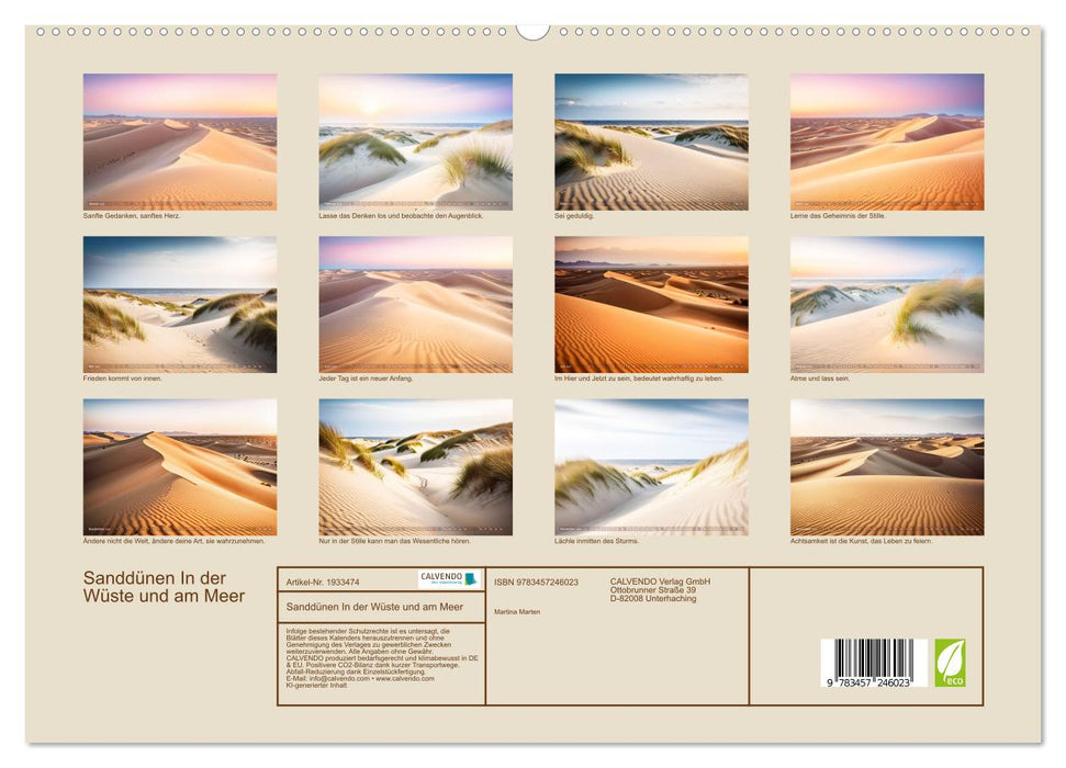 Sanddünen In der Wüste und am Meer (CALVENDO Premium Wandkalender 2026)