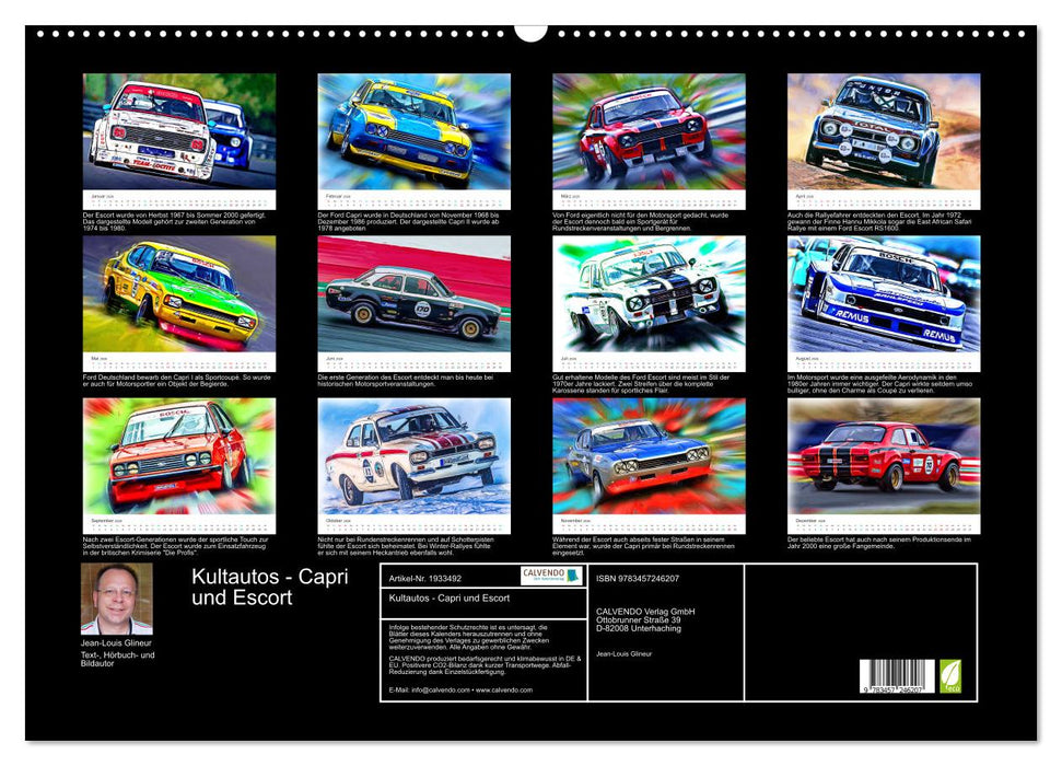 Kultautos - Capri und Escort (CALVENDO Wandkalender 2026)