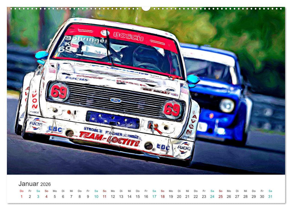 Kultautos - Capri und Escort (CALVENDO Wandkalender 2026)