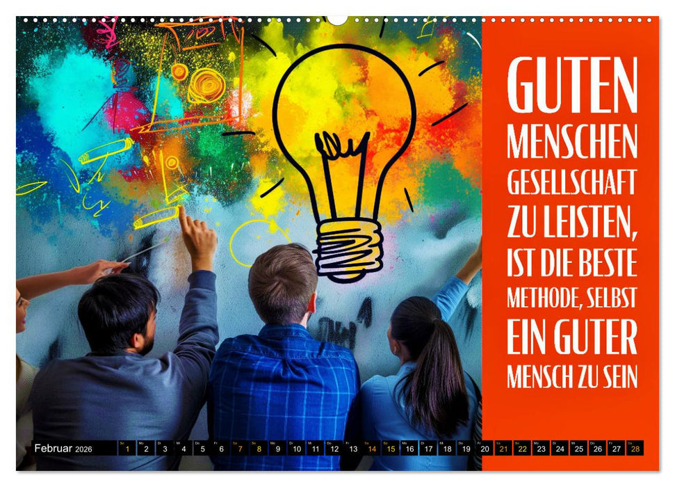 Gemeinsam sind wir stark - motivierende Sprüche über Teams (CALVENDO Wandkalender 2026)