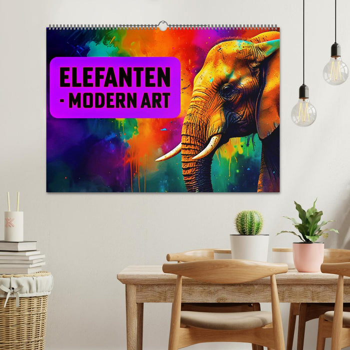 Elefanten - modern Art (CALVENDO Wandkalender 2026)