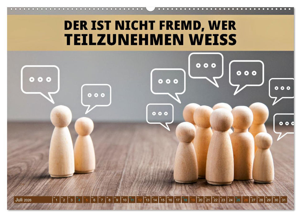 Gemeinsam sind wir stark - motivierende Sprüche über Teams (CALVENDO Premium Wandkalender 2026)