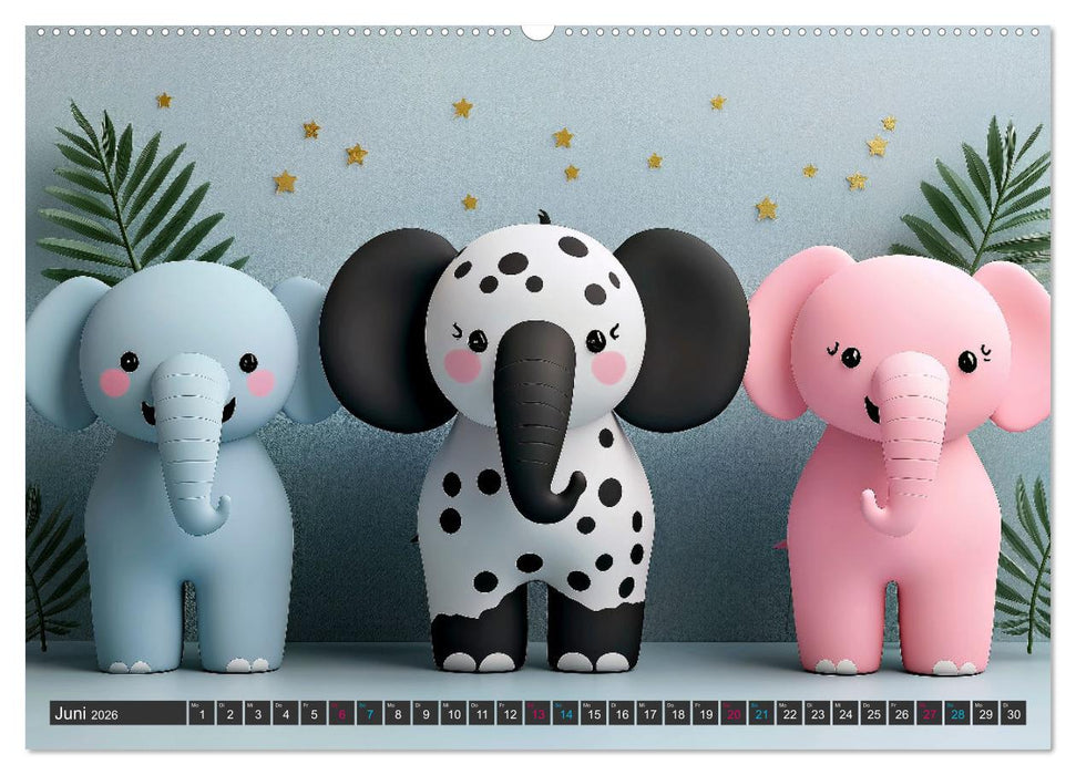 Elefanten - modern Art (CALVENDO Premium Wandkalender 2026)