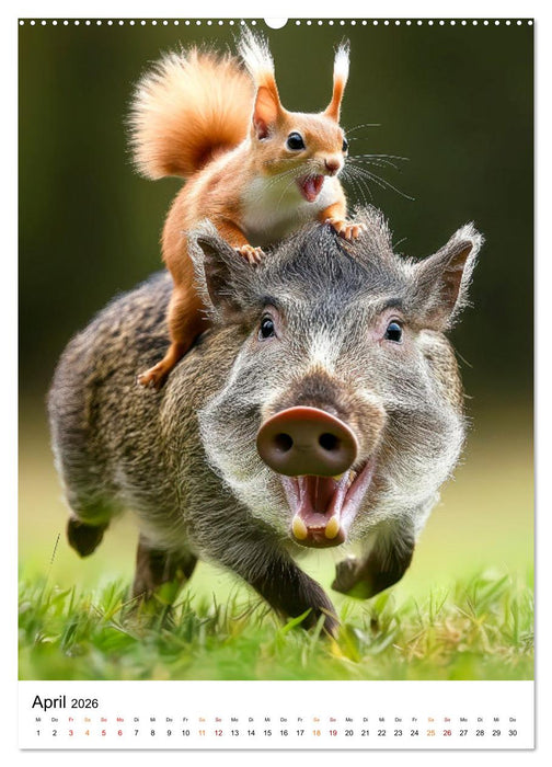 Tierisch daneben - frech und völlig verrückt (CALVENDO Premium Wandkalender 2026)