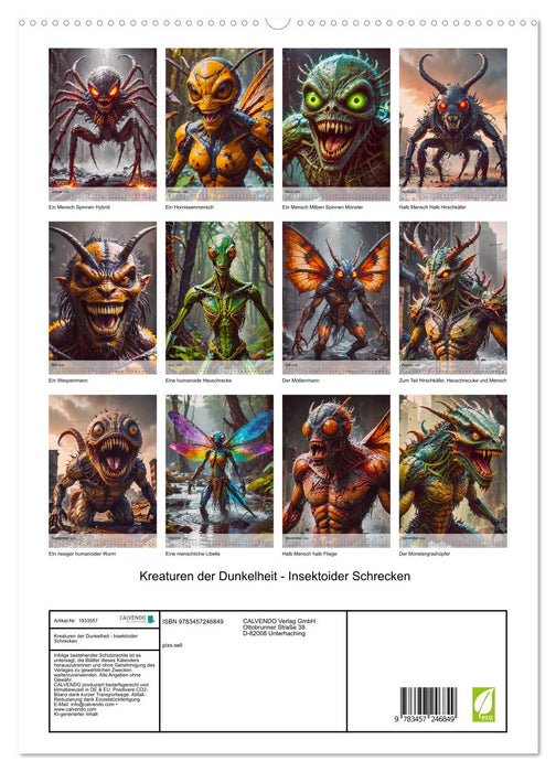 Kreaturen der Dunkelheit - Insektoider Schrecken (CALVENDO Premium Wandkalender 2026)