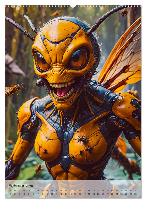 Kreaturen der Dunkelheit - Insektoider Schrecken (CALVENDO Premium Wandkalender 2026)