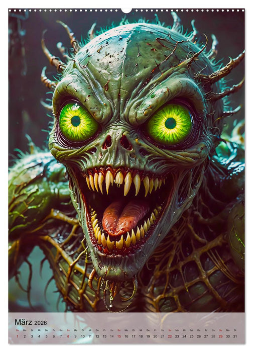 Kreaturen der Dunkelheit - Insektoider Schrecken (CALVENDO Premium Wandkalender 2026)