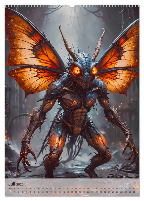 Kreaturen der Dunkelheit - Insektoider Schrecken (CALVENDO Premium Wandkalender 2026)