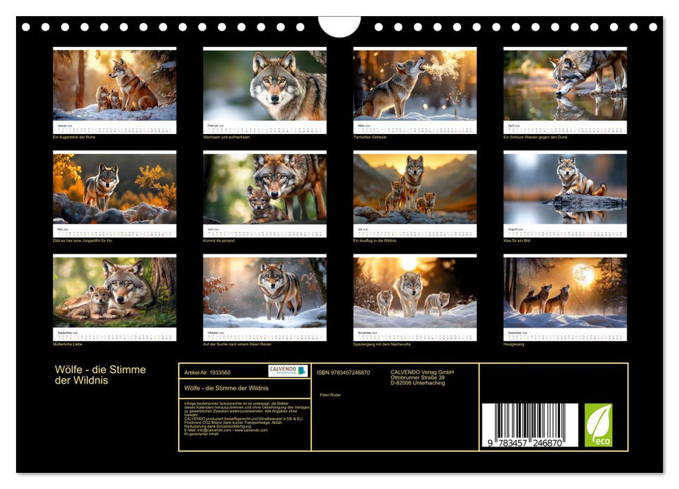 Wölfe - die Stimme der Wildnis (CALVENDO Wandkalender 2026)