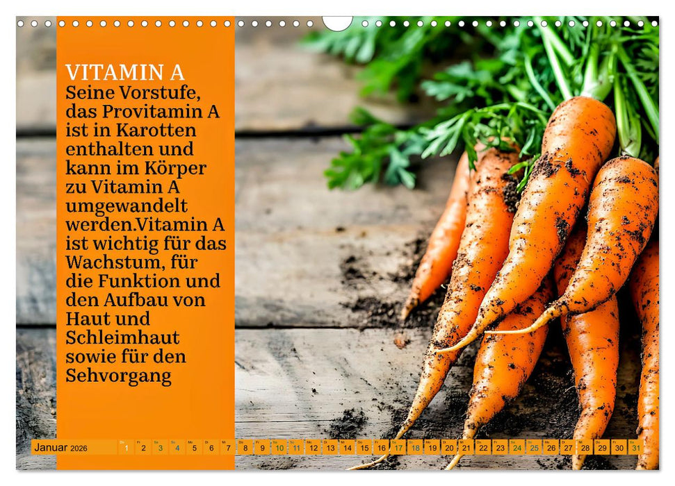 VITAMINE - Gesundheit aus der Natur (CALVENDO Wandkalender 2026)