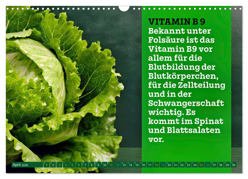 VITAMINE - Gesundheit aus der Natur (CALVENDO Wandkalender 2026)