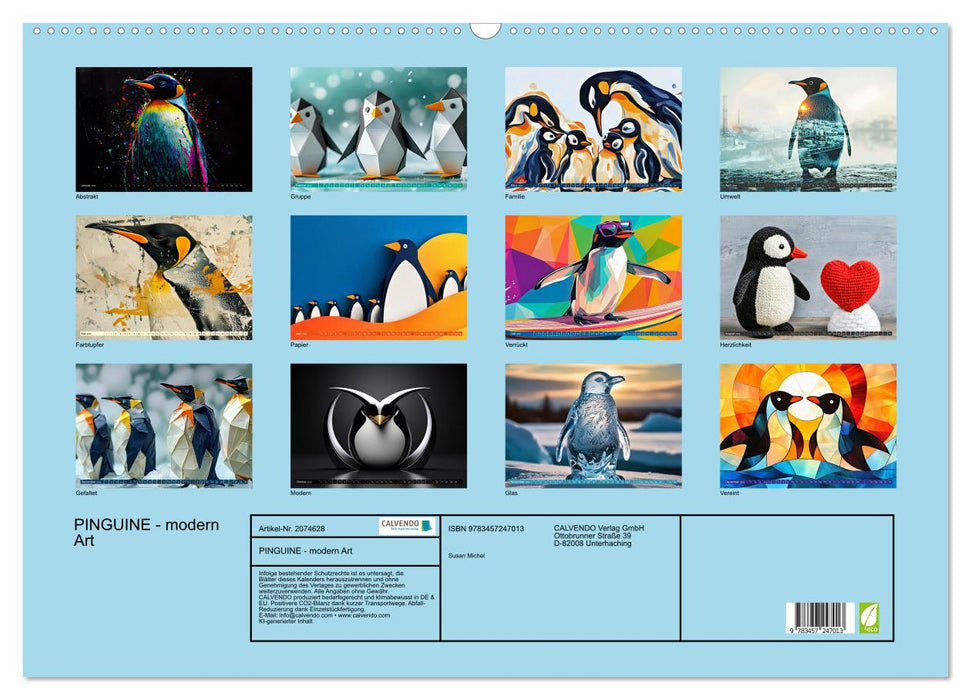 PINGUINE - modern Art (CALVENDO Wandkalender 2026)