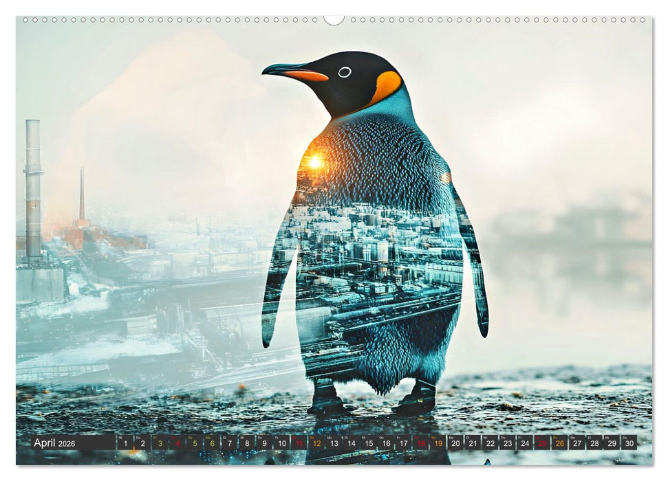 PINGUINE - modern Art (CALVENDO Premium Wandkalender 2026)
