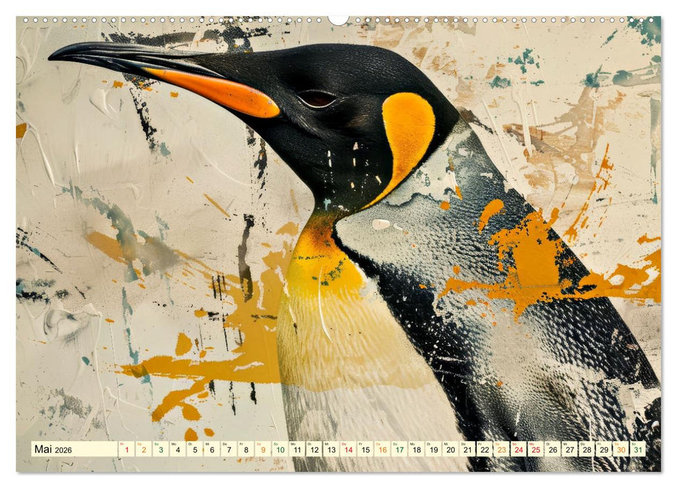 PINGUINE - modern Art (CALVENDO Premium Wandkalender 2026)